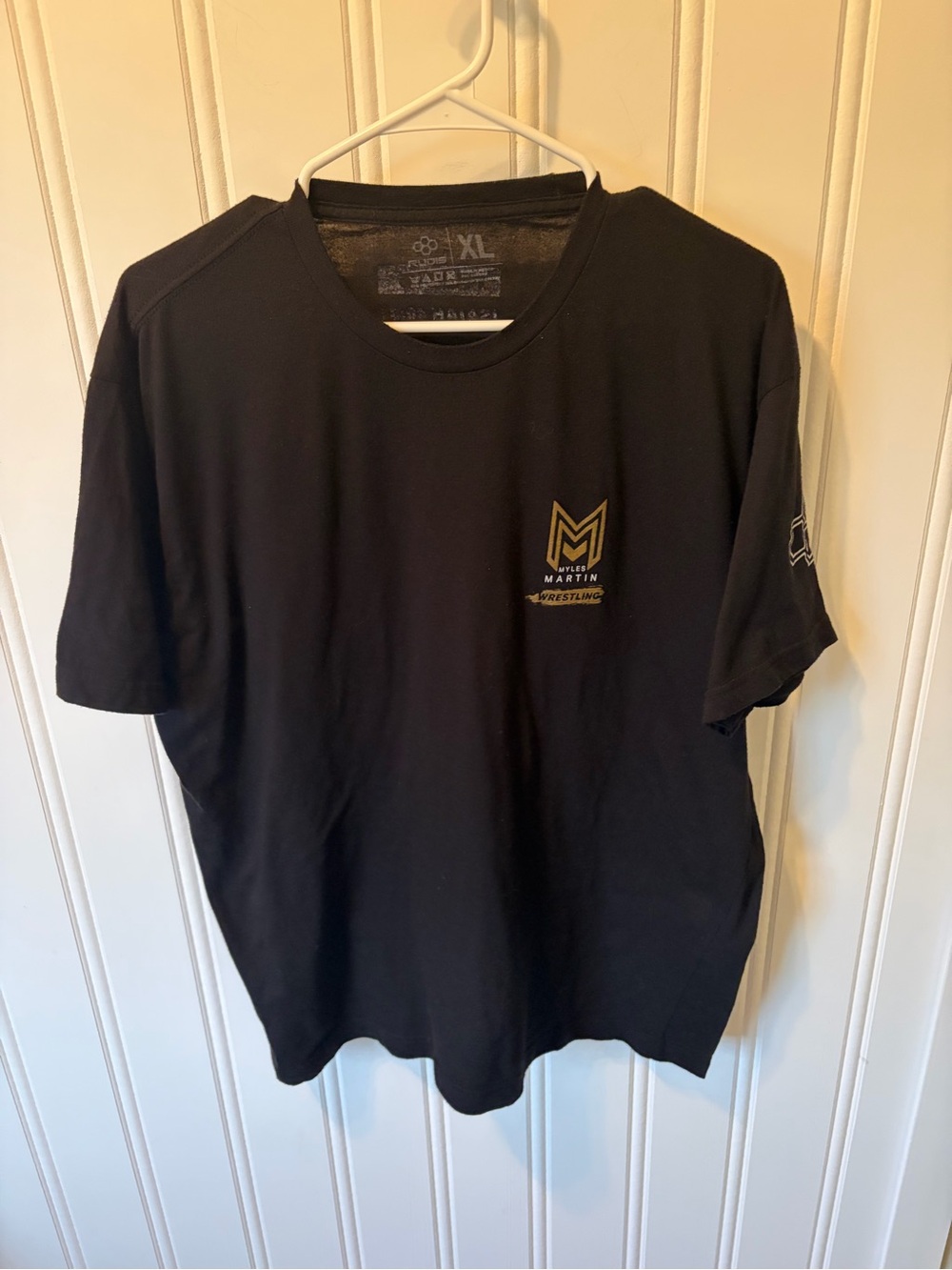 RUDIS Myles Martin Wrestling T-Shirt Black Gold Men's Size XL Isaiah 40:31